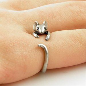 Cute Mouse Finger Ring Adjustable Handmade Vintage